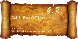 Gabl Rozália névjegykártya